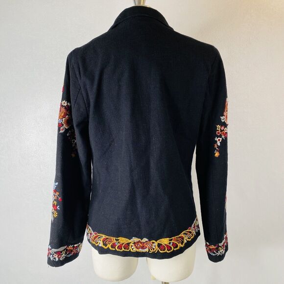 Maeve Size 6 Ellen Black Embroidered Blazer - Picture 9 of 11